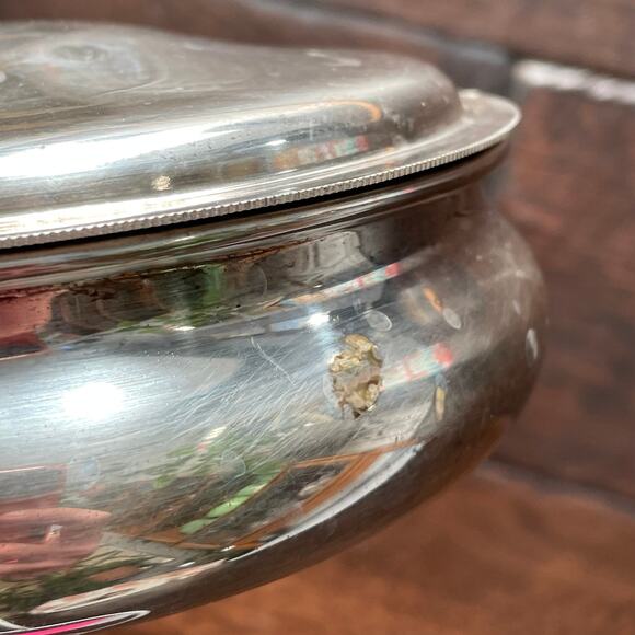 Silent Butler Crumber Hinged Wood Handle Vtg Taunton Silversmith Plated Prop - Picture 11 of 12